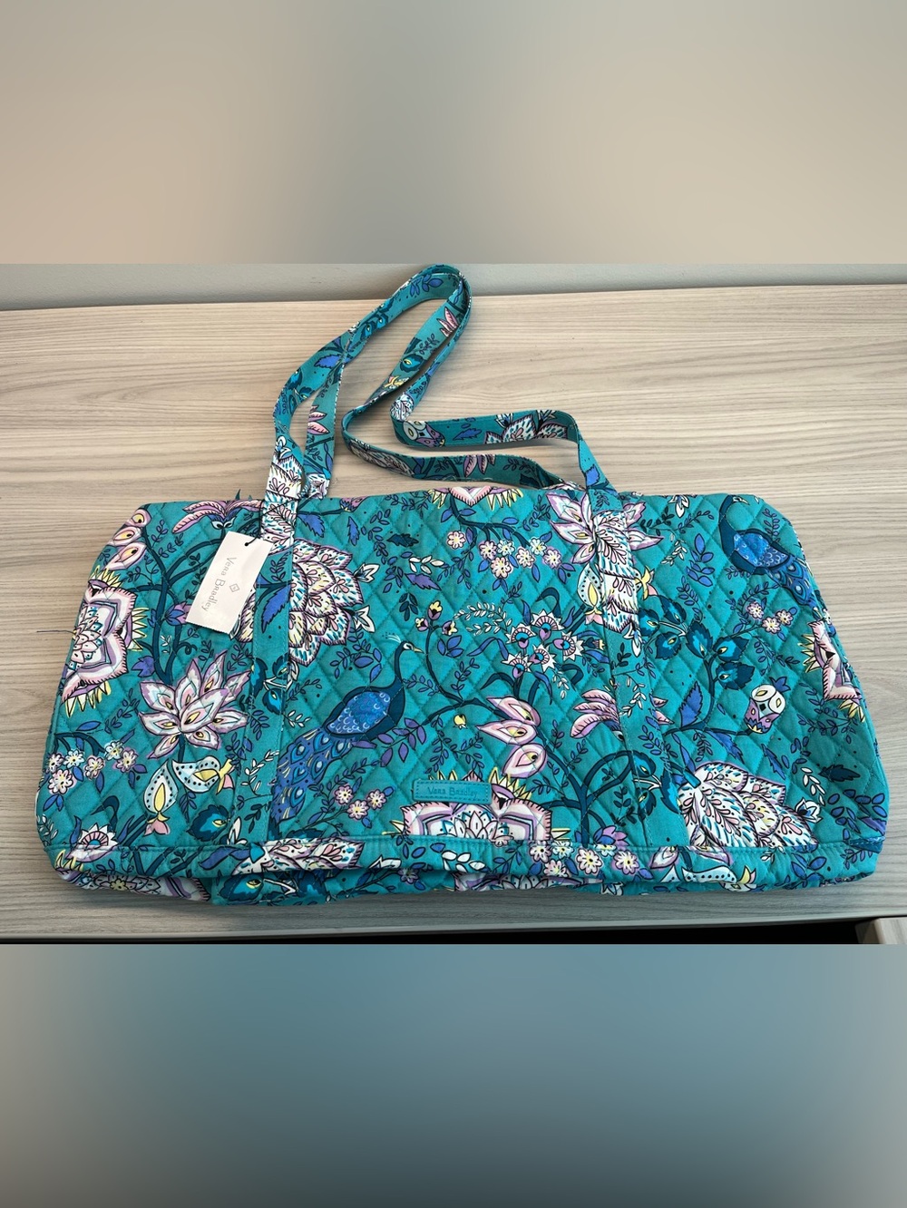 Vera Bradley Large Traveler Duffel in the Peacock Garden Pattern